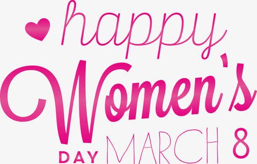 粉色三八节艺术字免抠