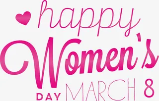 粉色三八节艺术字免抠