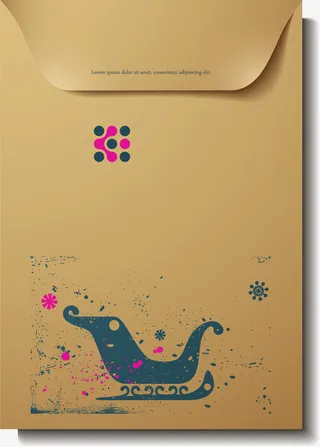 复古圣诞节信件免抠