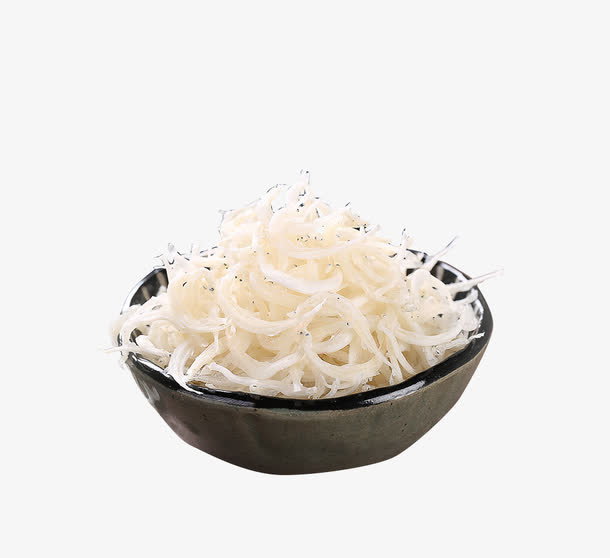 实物一碗小银鱼免抠