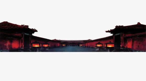 传统房屋房檐免抠