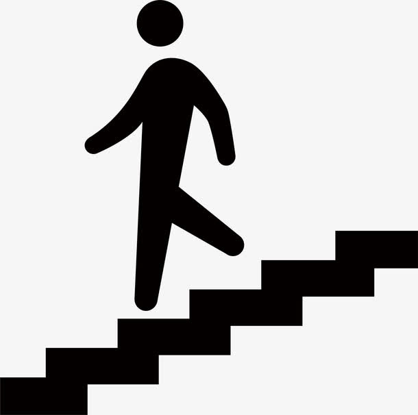 下楼梯矢量小人卡通免抠