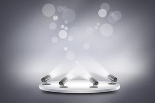 白色舞台灯光光效海报背景