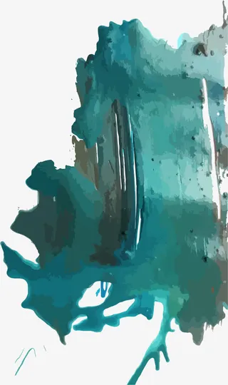 墨绿油画笔触底纹免抠