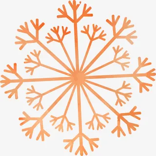 橙色简约雪花装饰免抠
