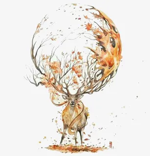 手绘麋鹿免抠 手绘麋鹿免抠