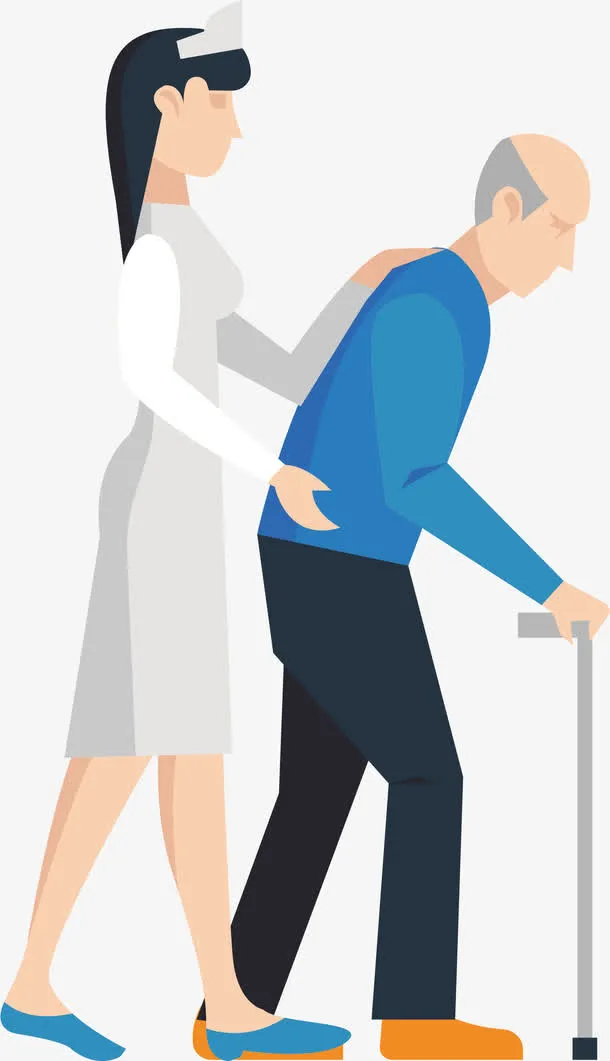 搀扶拄拐棍的人免抠