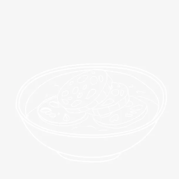 线条碗里面的藕片免抠