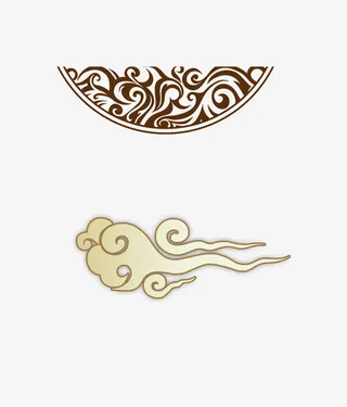 中国风纹饰与祥云免抠