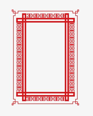 中国风传统节日装饰元素红色边框免抠