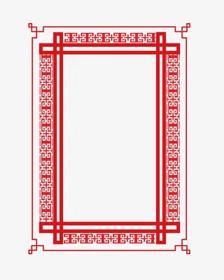 中国风传统节日装饰元素红色边框免抠