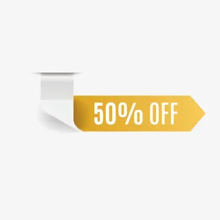 黄色拐角箭头促销标题框免抠