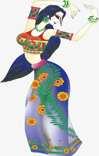 傣族少女舞蹈元素免费下载免抠