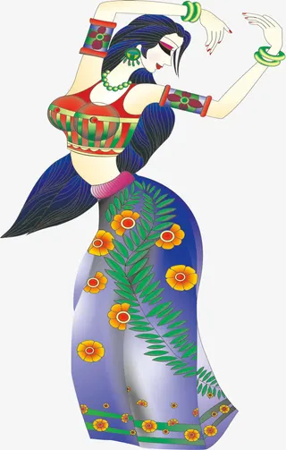 傣族少女舞蹈元素免费下载免抠