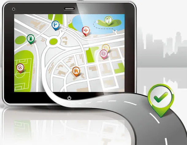 可爱电脑卫星定位导航矢量图免抠