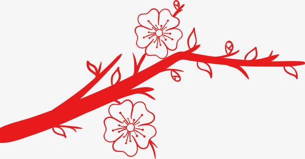 红色梅花矢量图免抠