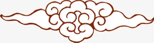 红色线条堆积祥云花纹中秋免抠