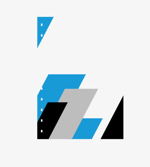 蓝色科技抽象线条免抠