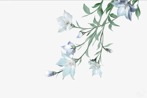 唯美中国古风水彩插画免抠