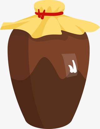 矢量卡通酒坛免抠