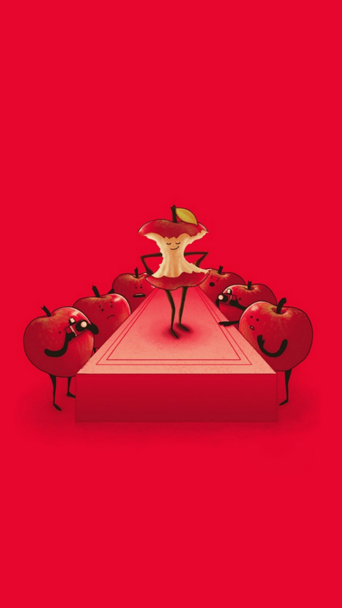 卡通红色苹果背景H5高清