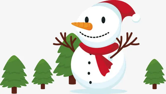 可爱圣诞雪人免抠
