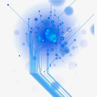 蓝色科技光效素材免抠