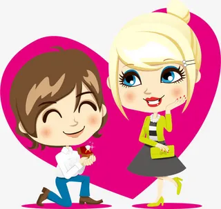 新郎与求婚的男女矢量素材免抠