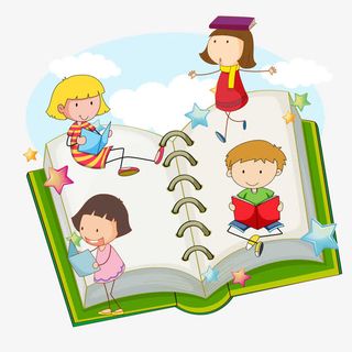 书本上的孩子们免抠