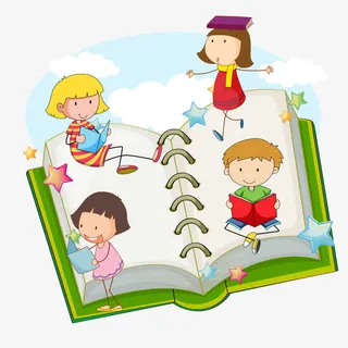 书本上的孩子们免抠