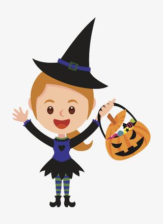 拿着南瓜灯的小女孩免抠