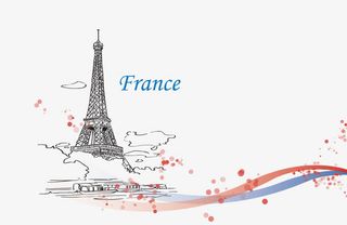 线条法国艾菲尔铁塔免抠