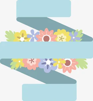 螺旋蓝色春天丝带免抠