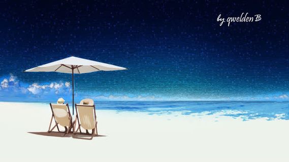 白色沙滩上的躺椅海报背景