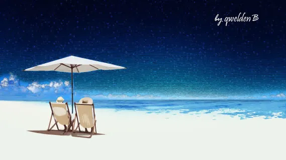 白色沙滩上的躺椅海报背景 白色沙滩上的躺椅海报背景