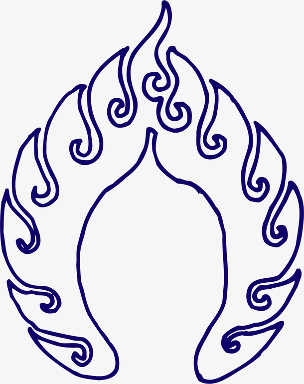蓝色花纹免抠