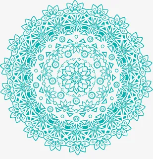 手绘小清新蓝色花环免抠