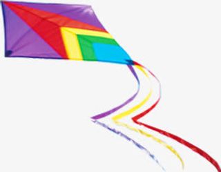 彩色春天飞舞风筝免抠