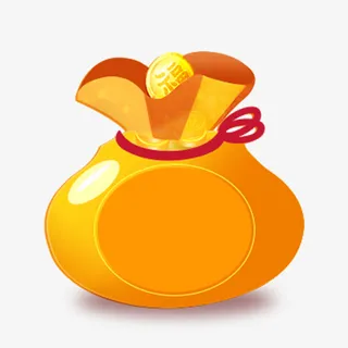 金色福字卡通福袋免抠