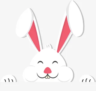 复活节可爱白色兔子免抠