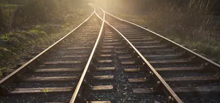 黄昏铁道铁路透视高清