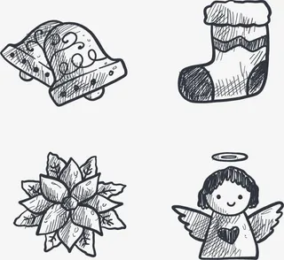 四个圣诞节元素免抠