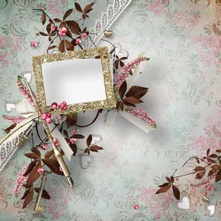 鲜花花枝相框免抠