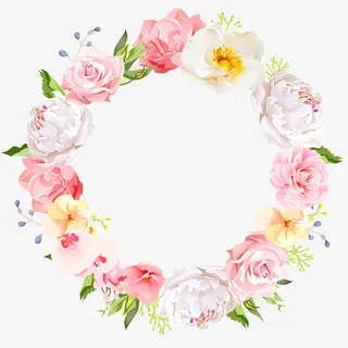 花卉花环手绘插画免抠