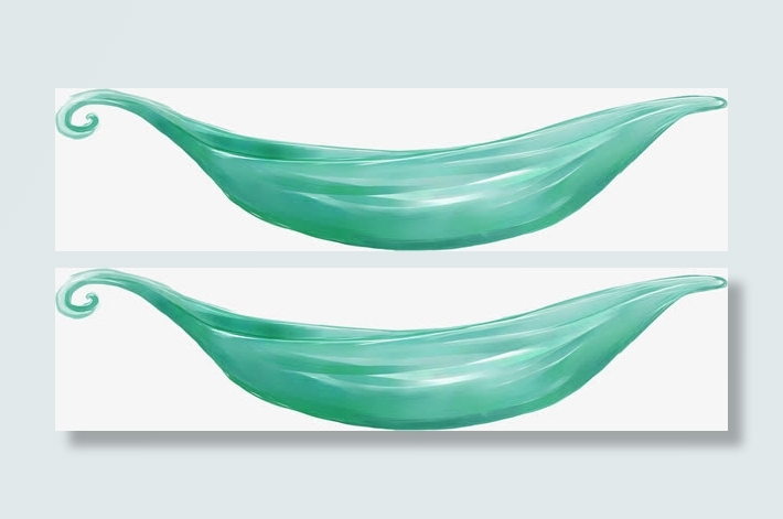 创意手绘合成蓝色的树叶小船免抠