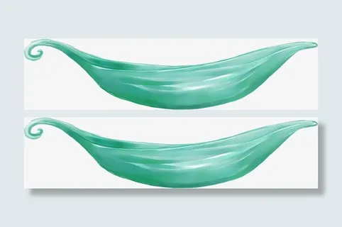 创意手绘合成蓝色的树叶小船免抠