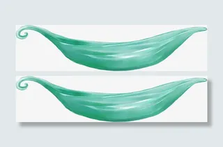 创意手绘合成蓝色的树叶小船免抠