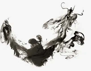 墨迹龙端午节免抠