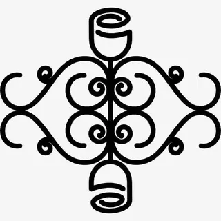 玫瑰花变的藤蔓的镜面效果图标免抠