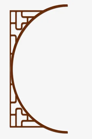 古风窗棂 左边角免抠